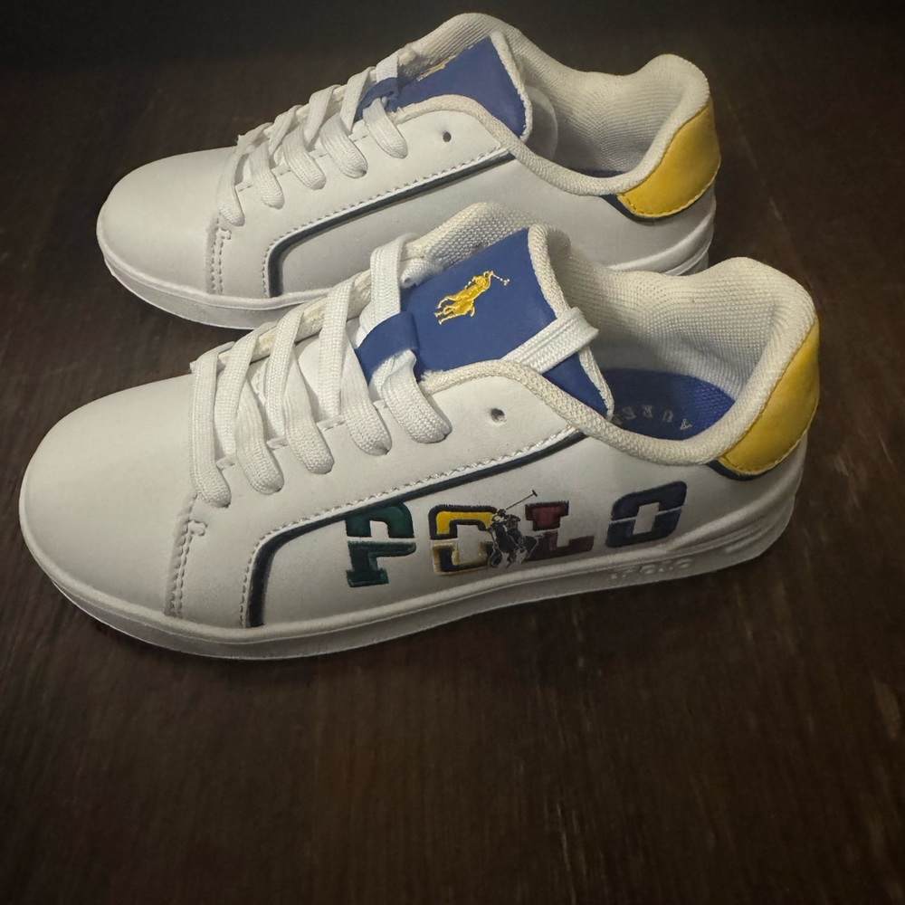 Polo by Ralph Lauren White and Blue Sneakers Classic Style